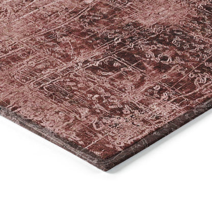 8' Runner Tan Abstract Washable Non Skid Indoor Outdoor Runner Rug