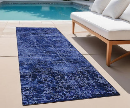 8' Runner Tan Abstract Washable Non Skid Indoor Outdoor Runner Rug