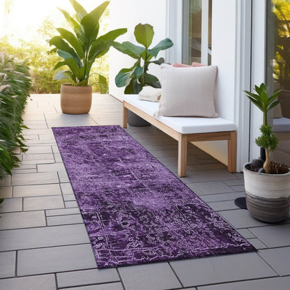 8' Runner Tan Abstract Washable Non Skid Indoor Outdoor Runner Rug