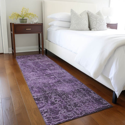 8' Runner Tan Abstract Washable Non Skid Indoor Outdoor Runner Rug