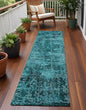 8' Runner Tan Abstract Washable Non Skid Indoor Outdoor Runner Rug