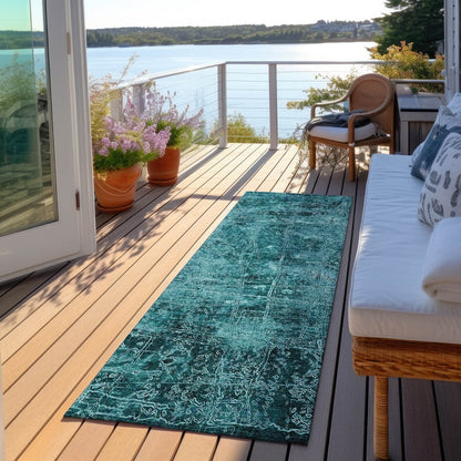 8' Runner Tan Abstract Washable Non Skid Indoor Outdoor Runner Rug