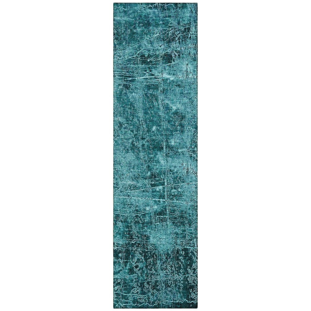 8' Runner Tan Abstract Washable Non Skid Indoor Outdoor Runner Rug