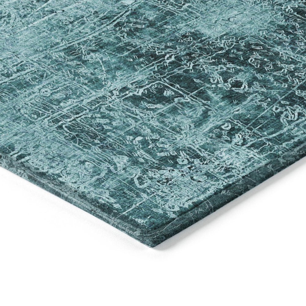 8' Runner Tan Abstract Washable Non Skid Indoor Outdoor Runner Rug