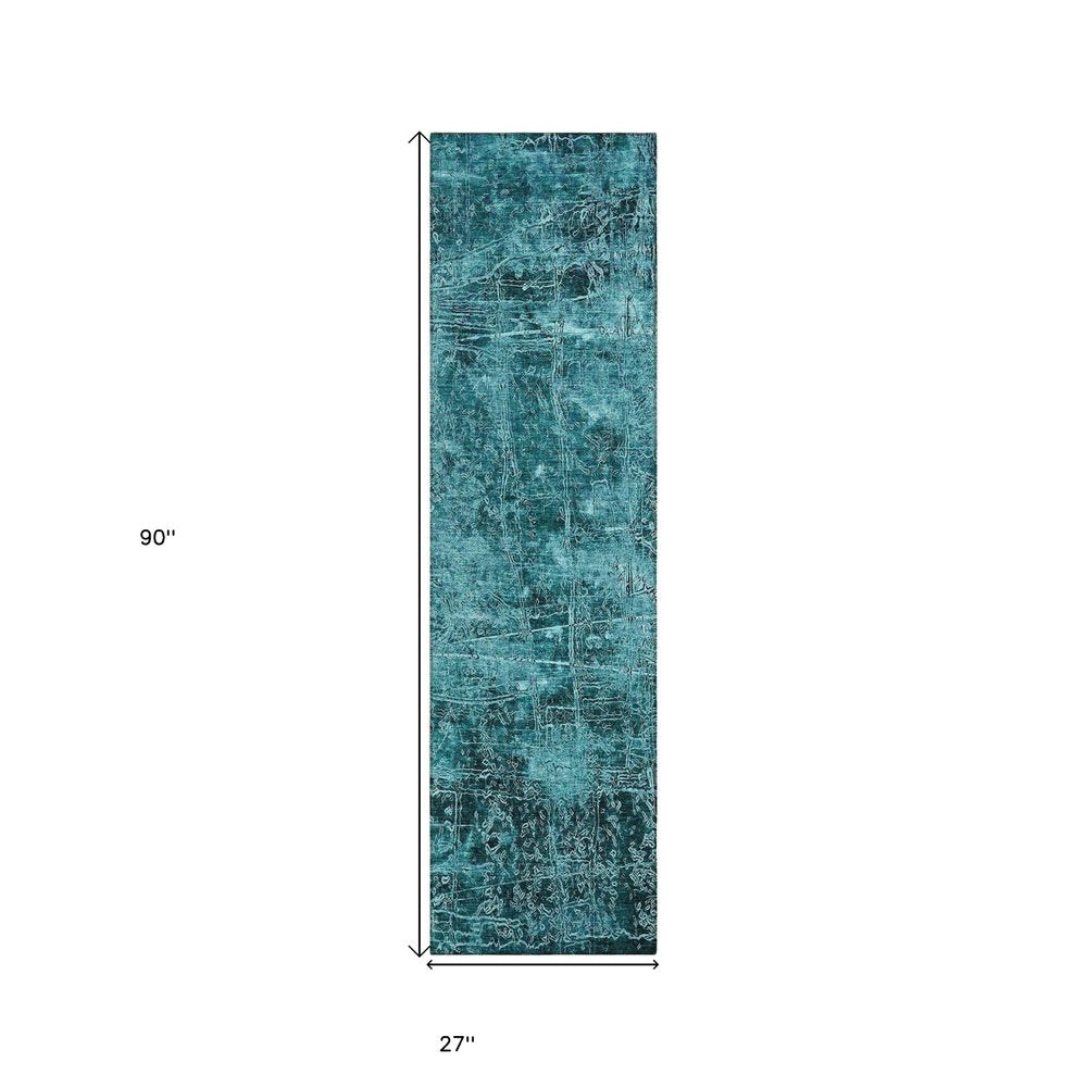 8' Runner Tan Abstract Washable Non Skid Indoor Outdoor Runner Rug