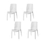 Set of Four White Heavy Duty Plastic Outdoor Stacking Dining Chairs