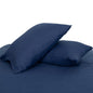 Set of Two Navy Blue Linen Standard Pillowcases