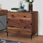 30" Walnut Wood Two Drawers Filing Cabinet