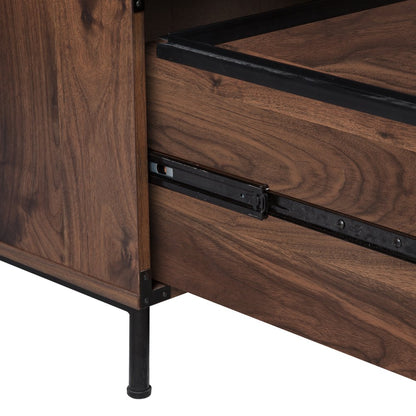 30" Walnut Wood Two Drawers Filing Cabinet