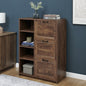 43" Walnut Distressed Wood Three Drawers Filing Cabinet