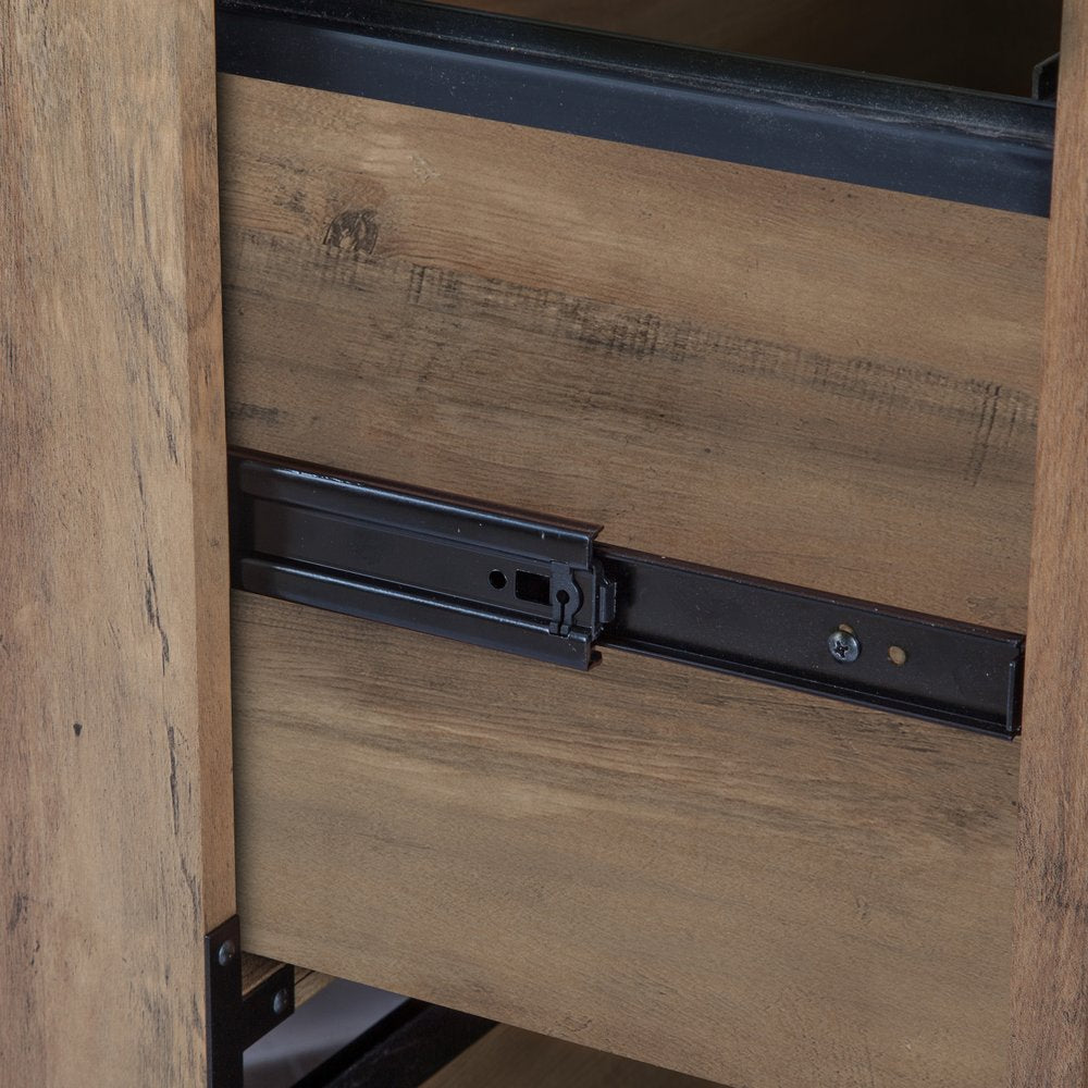 30" Oak Wood Two Drawers Filing Cabinet