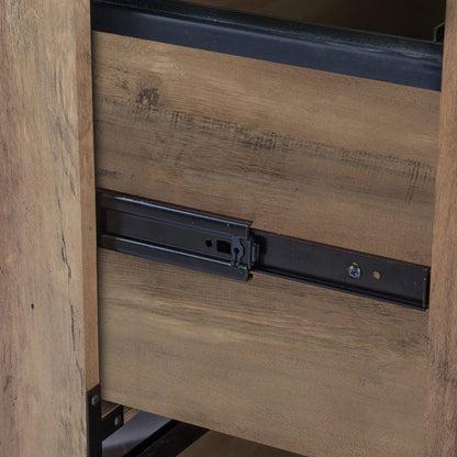 30" Oak Wood Two Drawers Filing Cabinet