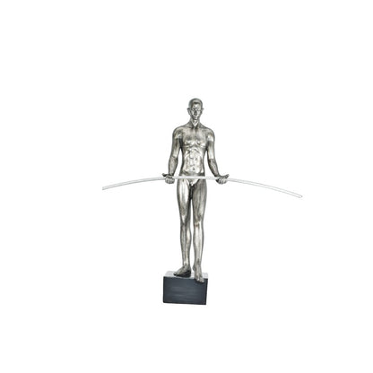 8" Pewter Resin Man Tabletop Sculpture