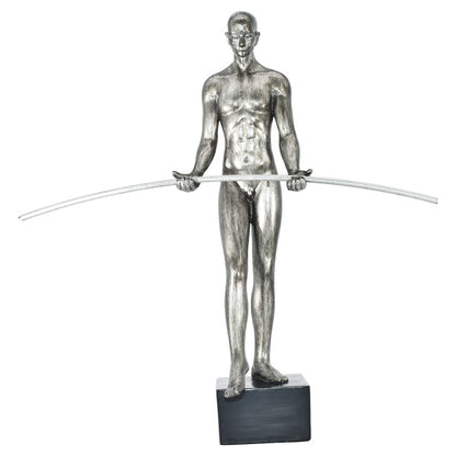8" Pewter Resin Man Tabletop Sculpture