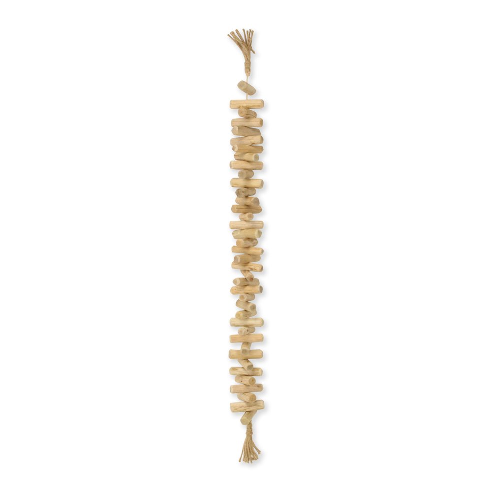 40" Brown Wood Rods And Rope Decorative Tassel
