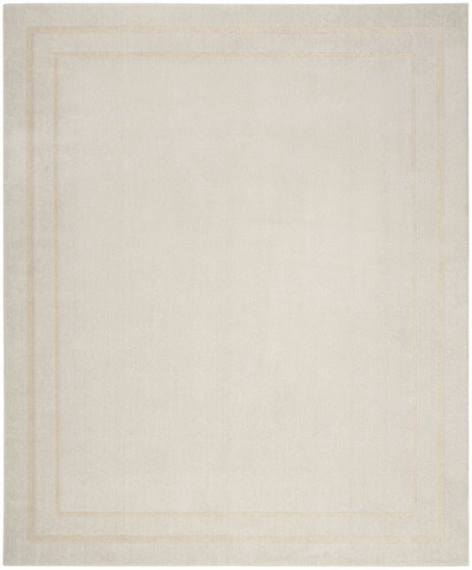 9' X 12' Ivory And Gold Indoor Outdoor Area Rug