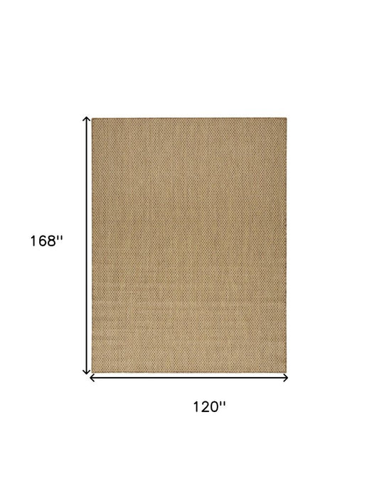 10' X 14' Tan Geometric Indoor Outdoor Area Rug