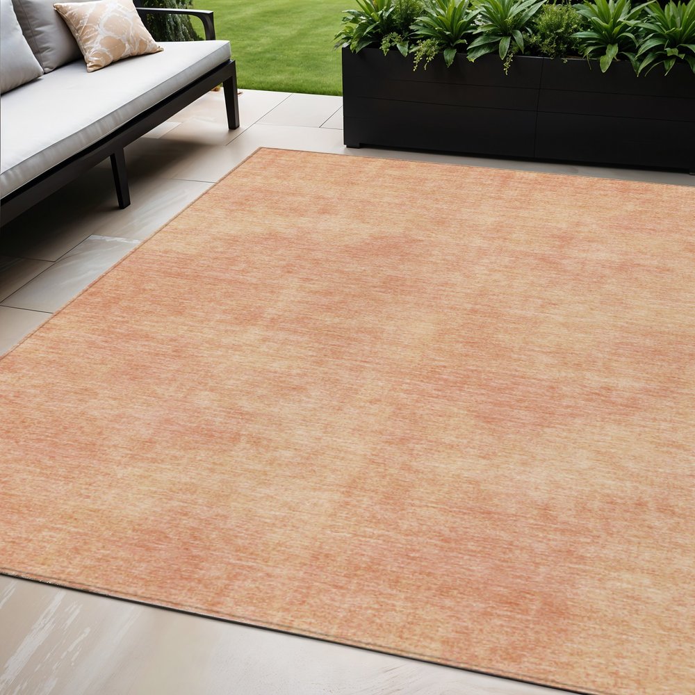 3' X 5' Peach Washable Indoor Outdoor Area Rug