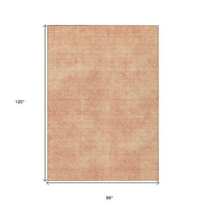 3' X 5' Peach Washable Indoor Outdoor Area Rug