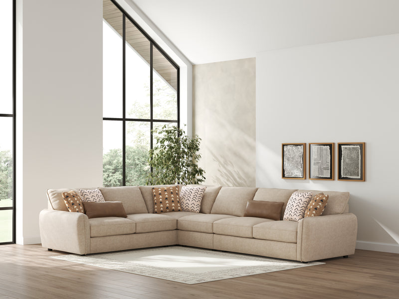 Evee Outdoor & More - Ashley Furniture - Seyler Sectional - LAF 4-Piece Sectional / Sand - 61405S2