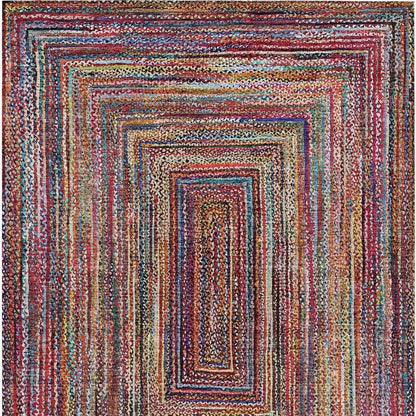 3' X 5' Rust Blue And Gold Geometric Washable Indoor Outdoor Area Rug