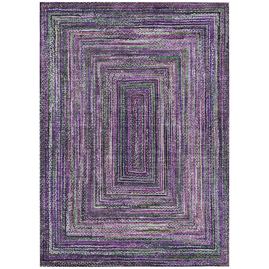 9' X 12' Purple Lavender And Gray Geometric Washable Indoor Outdoor Area Rug