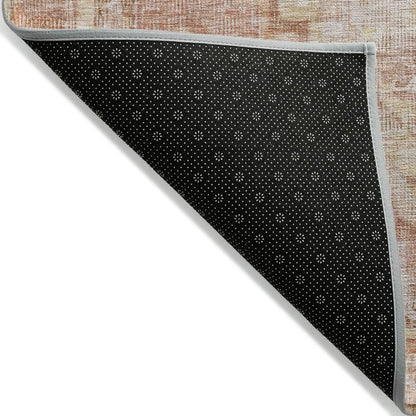 9' X 12' Terra Cotta Ivory And Wheat Oriental Washable Indoor Outdoor Area Rug