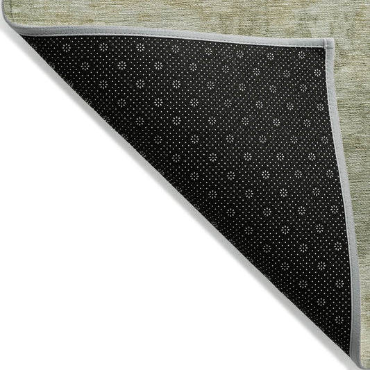 3' X 5' Sage And Beige Abstract Washable Indoor Outdoor Area Rug