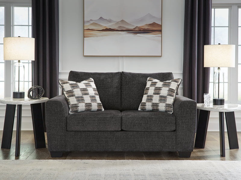 Evee Outdoor & More - Ashley Furniture - Loreo Living Room - Loveseat / Ebony - 6310135