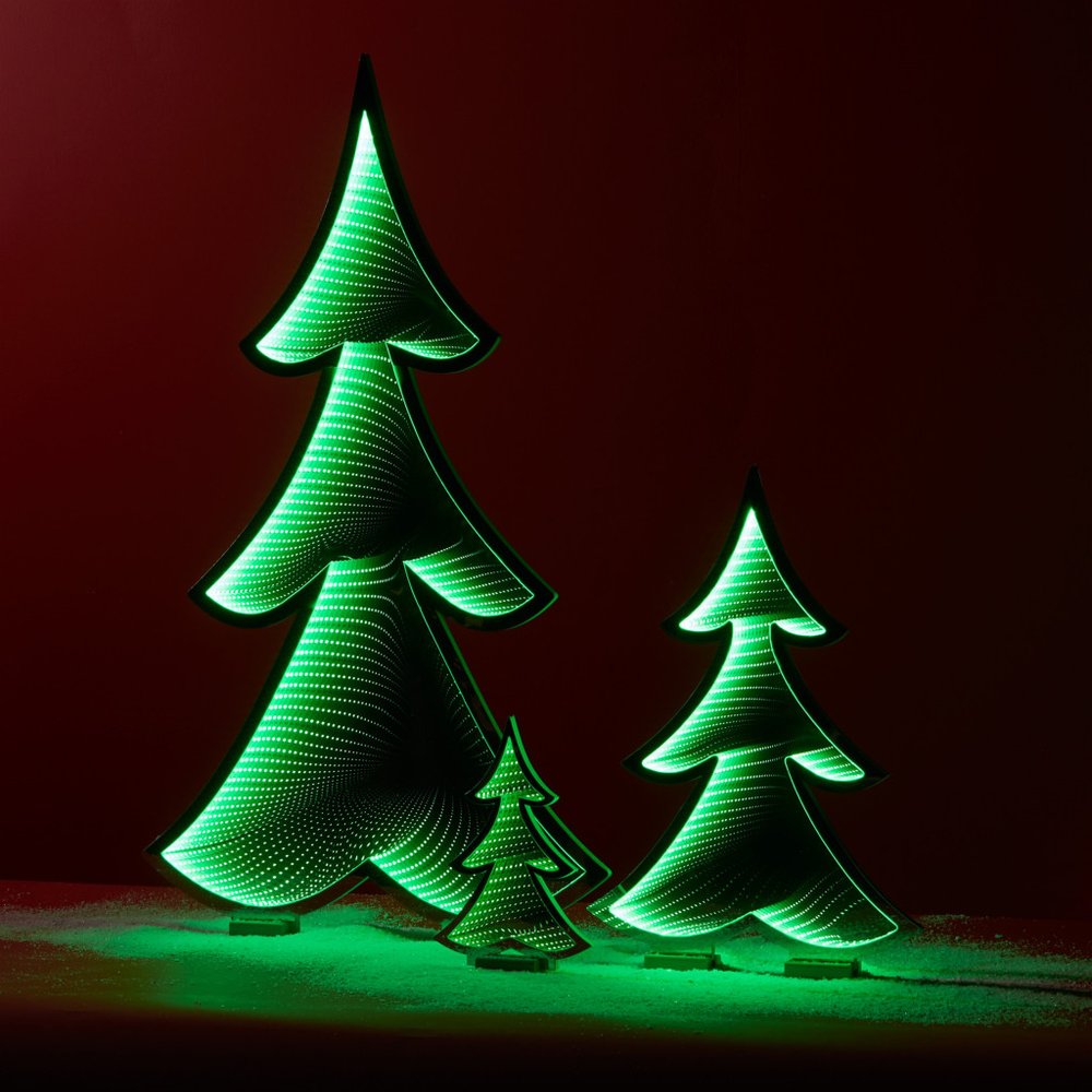 24" Green Acrylic Trees Christmas Christmas Tree Tabletop Sculpture with LED