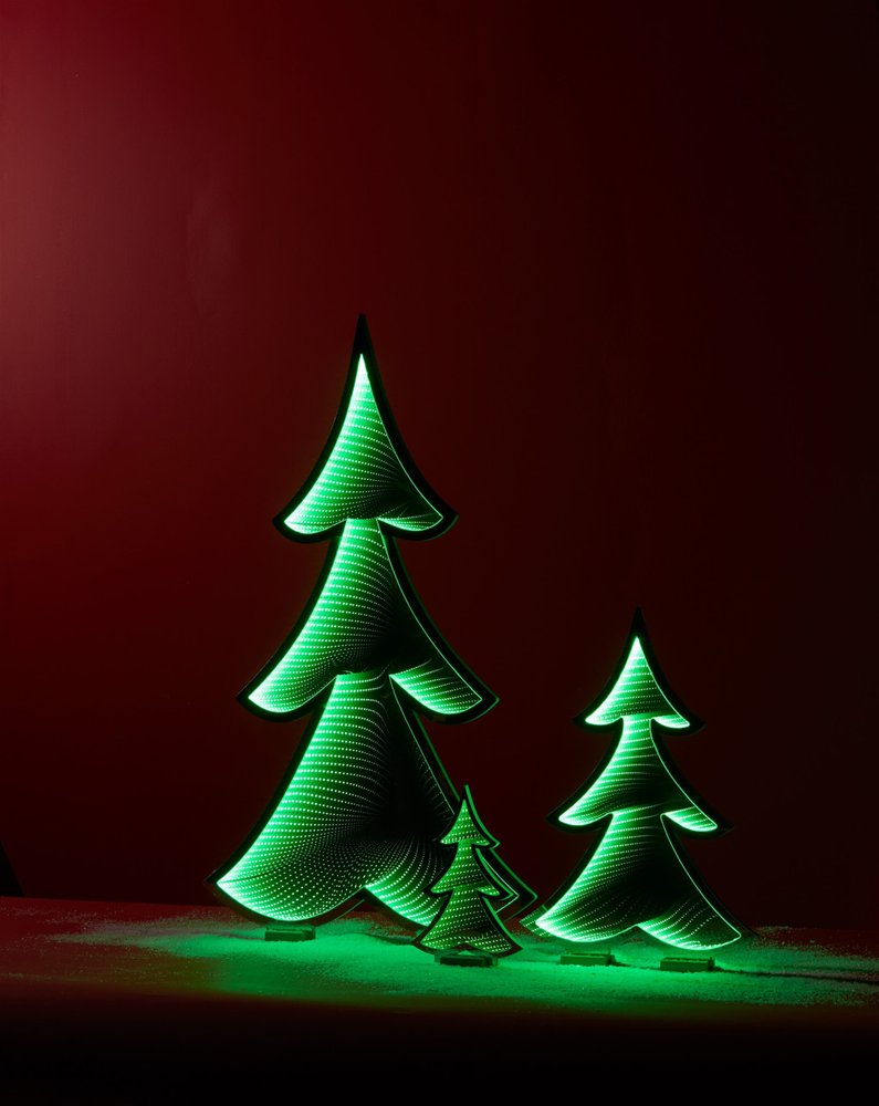 24" Green Acrylic Trees Christmas Christmas Tree Tabletop Sculpture with LED