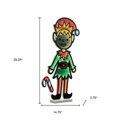 29" Green And Red Acrylic Christmas Tabletop Sign with LED