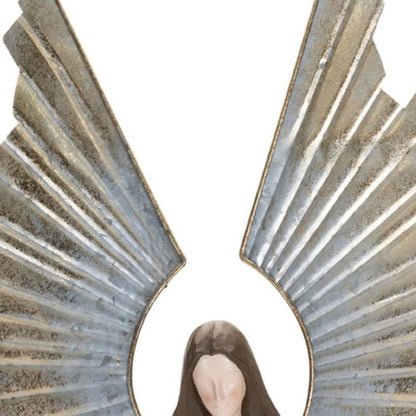 36" White And Gold Polyresin Angel Christmas Tabletop Sculpture