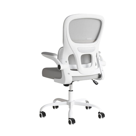 White Adjustable Height Swivel Rolling Gaming Chair