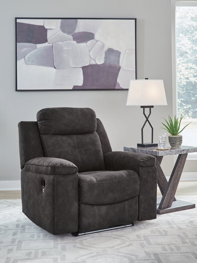 Evee Outdoor & More - Ashley Furniture - Brysonview Living Room - Zero Wall Recliner / Charcoal - 6360529