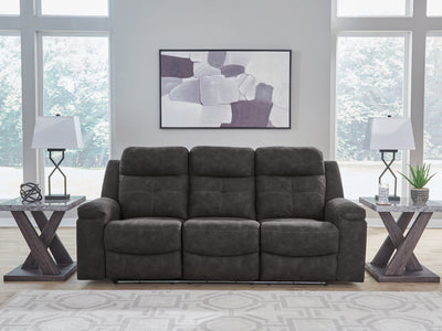 Evee Outdoor & More - Ashley Furniture - Brysonview Living Room - Reclining Sofa / Charcoal - 6360588