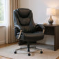 Set of Two Black and Silver Adjustable Height Swivel Rolling Executive Office Chairs