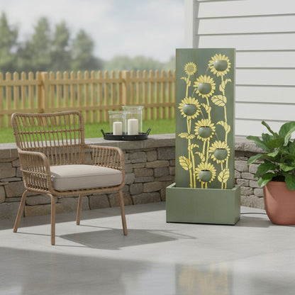 49" Light Green Steel LED lights Garden Art