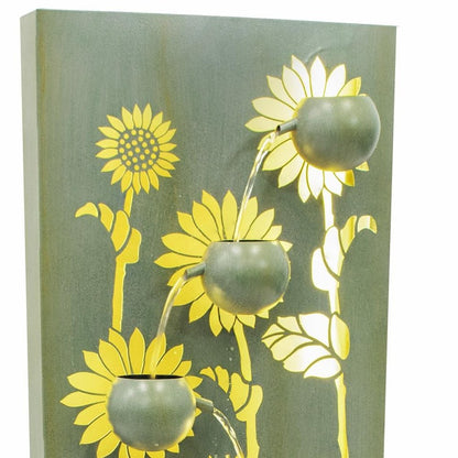 49" Light Green Steel LED lights Garden Art