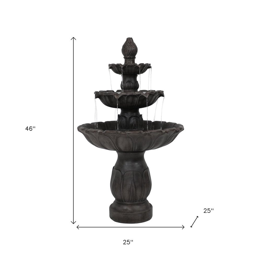 46" Dark Brown Polyresin Garden Art