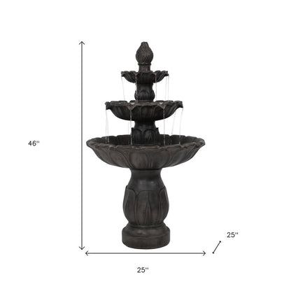 46" Dark Brown Polyresin Garden Art