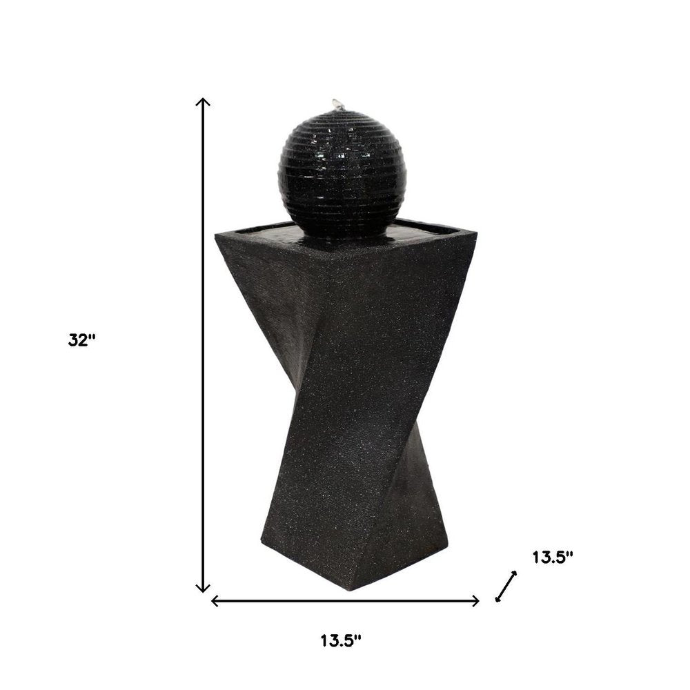 32" Black Heavy Duty Plastic LED lights Garden Art