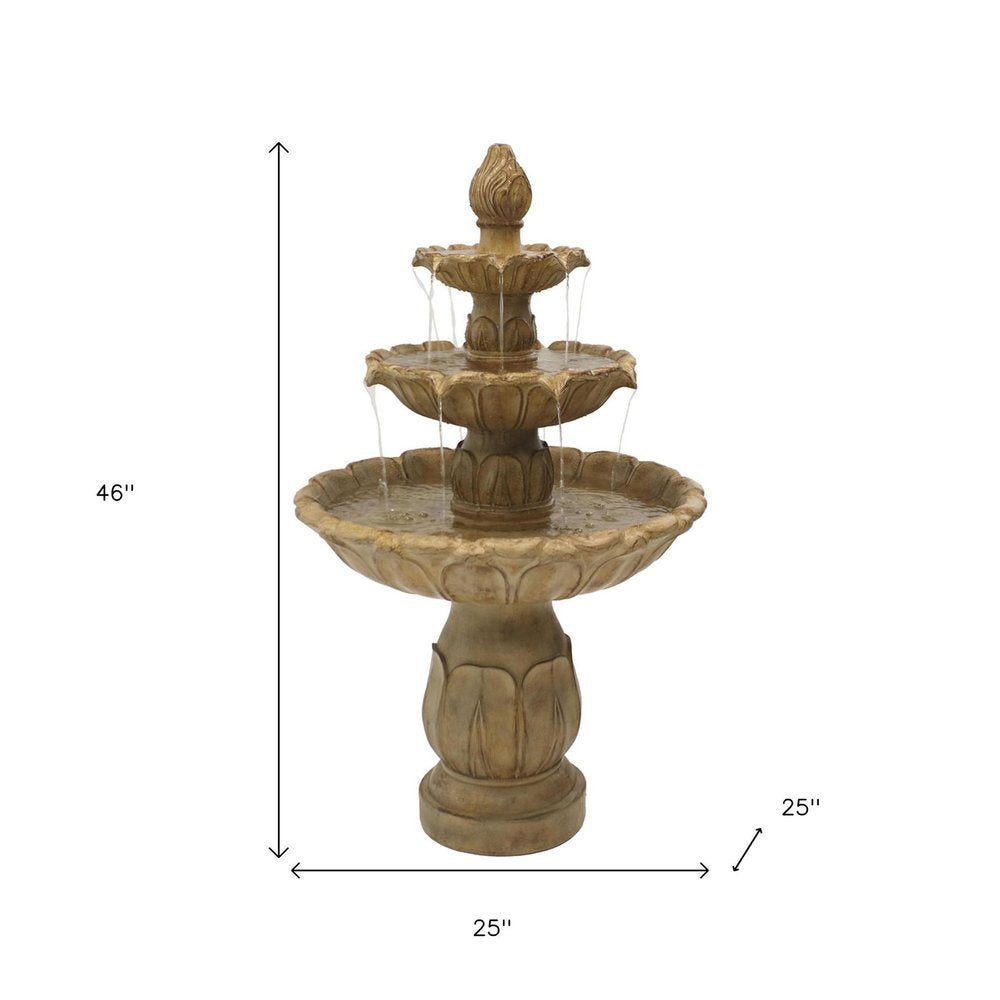 46" Taupe Polyresin Garden Art