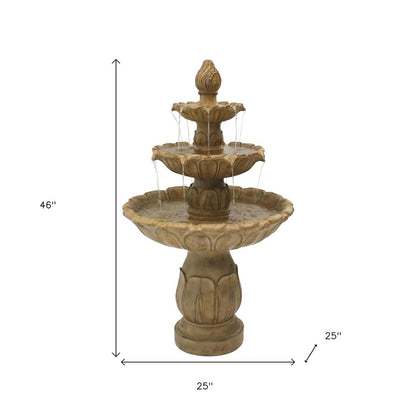 46" Taupe Polyresin Garden Art