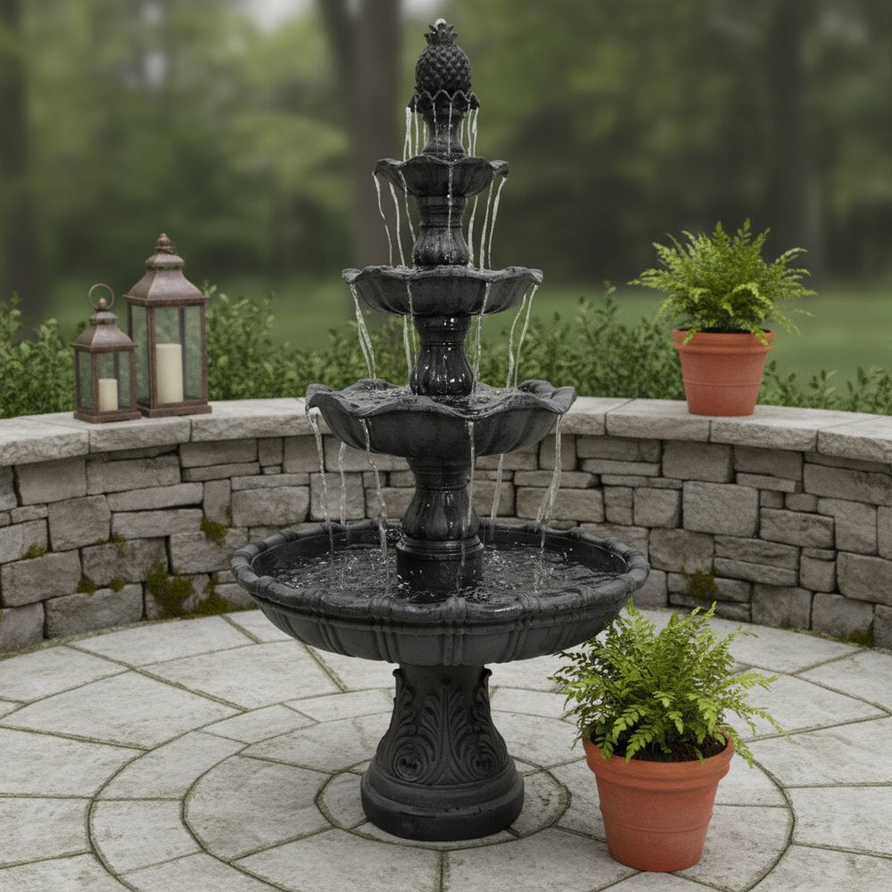 80" Black Polyresin Garden Art
