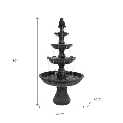 80" Black Polyresin Garden Art