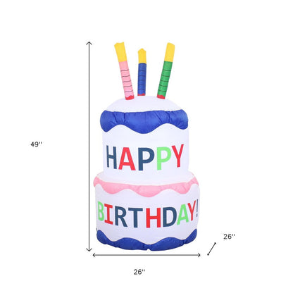 49" White Polyester Birthday LED lights Garden Art