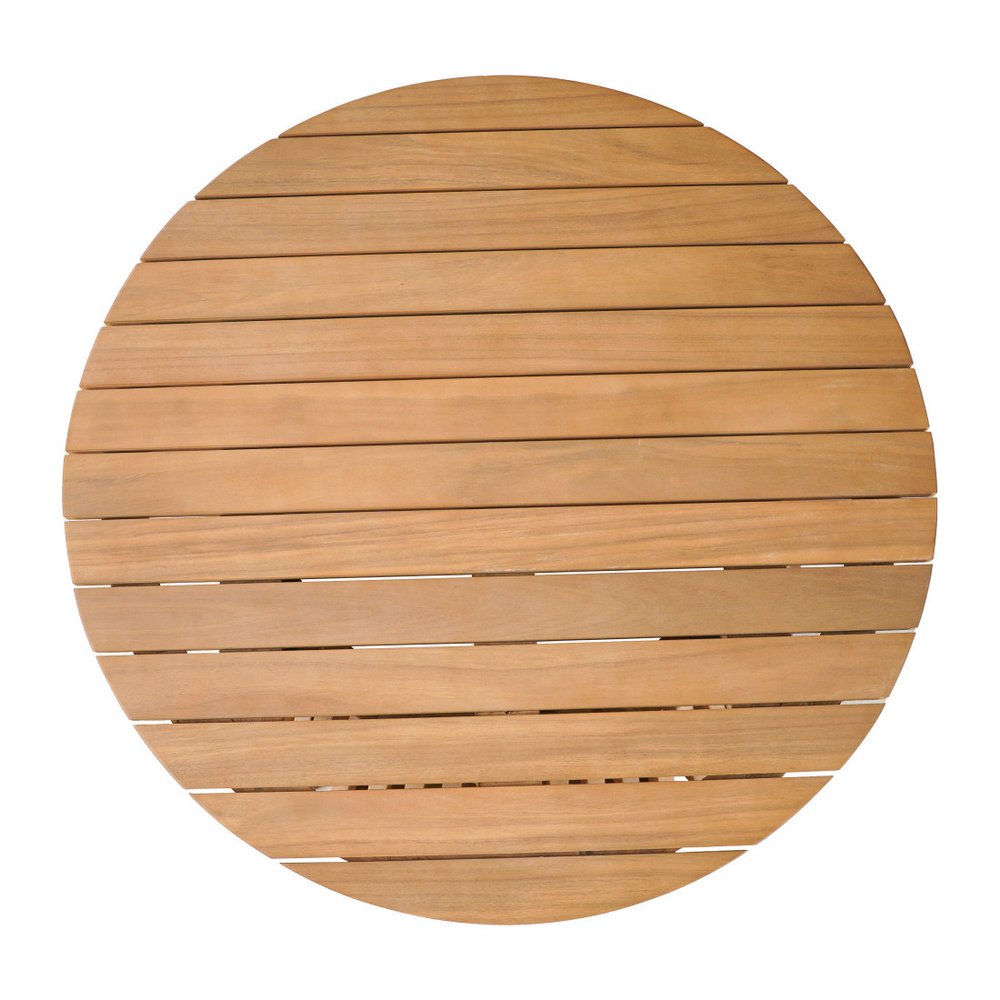 32" Natural Rounded Solid Wood Outdoor Coffee Table