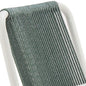 Set of Two White and Green Woven Back And Aluminum Counter Height Bar Chairs