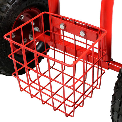 22" Red Steel Garden Stool